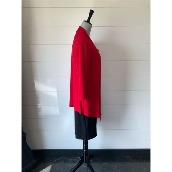 Connected Apparel Womens Faux-Jacket Dress Red And Black Size 6 - Picture 4 of 9